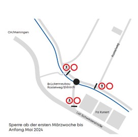 Brückensperre Rostelweg/Ehbach