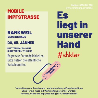 Mobile Impfstraße macht Halt in Rankweil