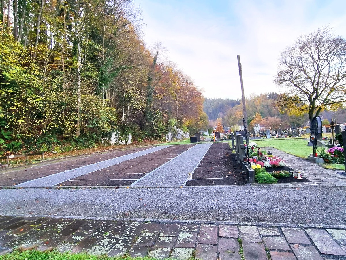 Die neuen Urnengräber auf dem Waldfriedhof in Rankweil © Marktgemeinde Rankweil/ Gstach